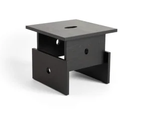 Wood Box Coffee Table, black lacquered oak