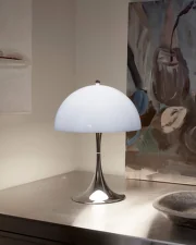 Panthella 250 Portable Lamp, chrome opal blue grey