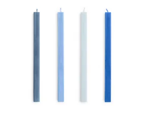 Square Candle, set of 4, blues