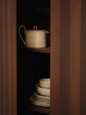 Flow Tea Pot, off-white speckle