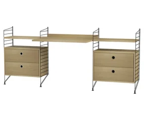 String Workspace C Shelving Set, oak/black