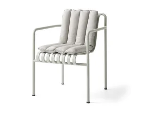 Palissade Dining Armchair Soft Quilted Cushion, sky grey