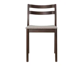 Boda Dining Chair Rugged Bouclé, dark stained beech/natural
