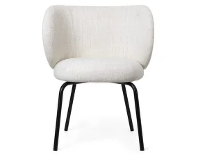 Rico Dining Chair, Bouclé off-white / black