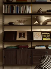 String Shoe Shelf Metal 78 x 30, dark brown