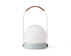 Carrie Portable Lamp Leather Handle, linen blue
