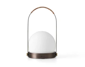Carrie Portable Lamp Leather Handle, bronzed brass