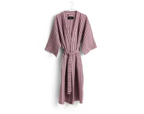 Waffle Bathrobe, stripe cool pink