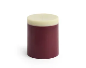 Silo Candle Medium, bordeaux and lime white