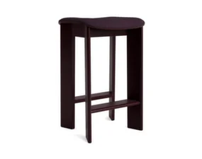 Chisel 30 Bar Stool H65, dark bordeaux lacquered beech / Turf burgundy