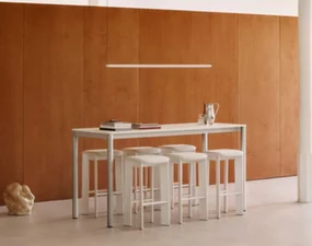 Chisel 30 Bar Stool H65, cream white lacquered beech