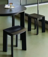 Chisel 10 Stool, black lacquered oak