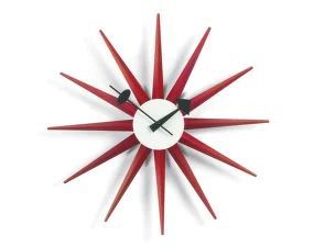 Sunburst Clock, red