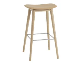 Fiber Stool 65cm Wood Base, ochre