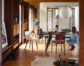 HAL Armchair Wood, cotton white