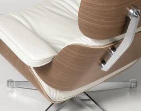 Eames Lounge Chair, white pigmented walnut