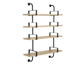 Démon Shelf 2 95 cm, 4 Shelves, black stained ash
