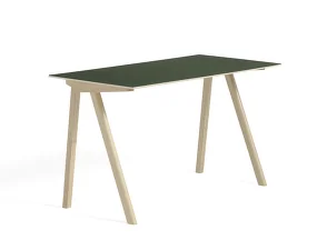 Copenhague CPH 90 Table, water-based lacquered oak/green linoleum