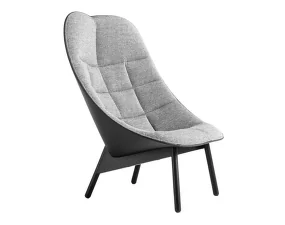 Uchiwa Quilt Armchair & Ottoman, black oak / Hallingdal 166 / Sierra SI1001