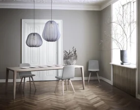 Graceful Dining Table 95x160, white oiled oak