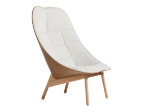 Uchiwa Quilt Armchair & Ottoman, lacquered oak / Mode 009 / Sense Nougat