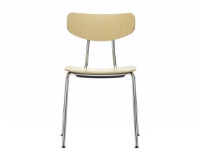 Moca Chair, natural oak seat / chrome base