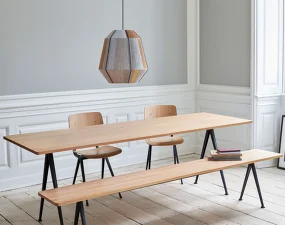 Pyramid Bench 12 250 cm Black Steel, smoked oak