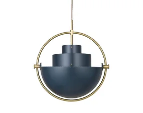 Multi-Lite Pendant Large, midnight blue/brass