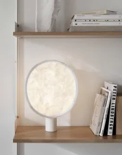 Tense Portable Table Lamp, white base/white tyvek