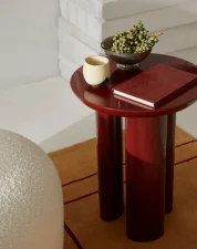 Tung JA3 Side Table, burgundy red