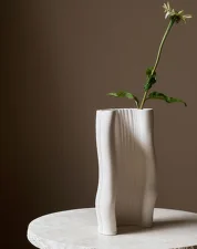 Moire Vase, off-white