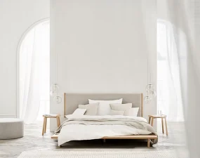 Haven Bedframe 206, white pigmented oak
