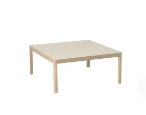 Workshop Coffee Table 86x86, warm grey linoleum / oak