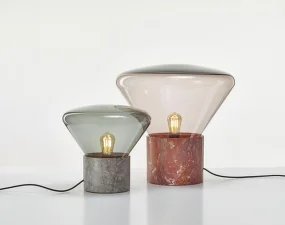 Muffins WOOD 01 PC849 Table Lamp, olive green / grey marble