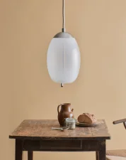 Knot Uovo PC1018 Pendant Lamp, opaline / stainless steel