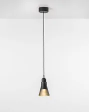Shadows XL PC976 Pendant Lamp, smoke grey / black stained oak