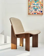 Chisel Lounge Chair, walnut / Linara 216