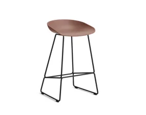 AAS 38 Bar Stool Low Black Steel, soft brick