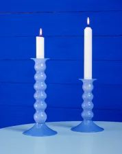 Wavy Candleholder Large, jade light blue