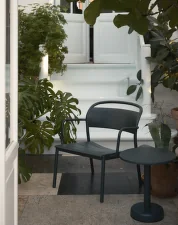 Linear Steel Lounge Armchair, dark green