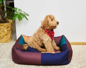 Dogs Bed L, burgundy/green