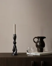 Gale Candle Holder Medium, blackened aluminium