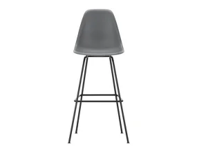 Eames Plastic Bar Stool High, granite grey