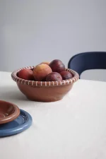 Barro Salad Bowl L, natural with stripes