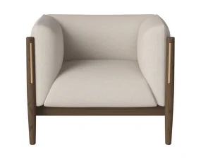 Dive Armchair Dark Oak, Revi ivory/nature leather