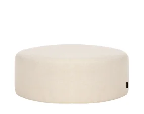 Folk Pouf Wide, cream beige