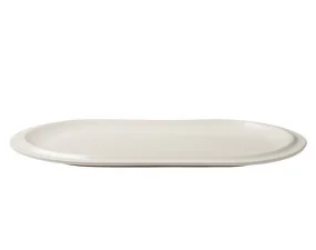 Edge Serving Plate 25x40 cm, ecru stoneware