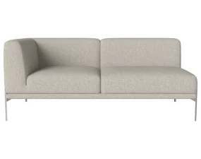 Caisa 2-Seater Open Left, brushed steel/Nantes sand