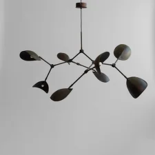 Stingray Chandelier, burned black (5m)