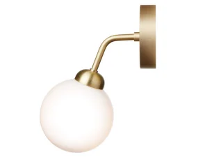 Apiales Wall Lamp, brushed brass/opal